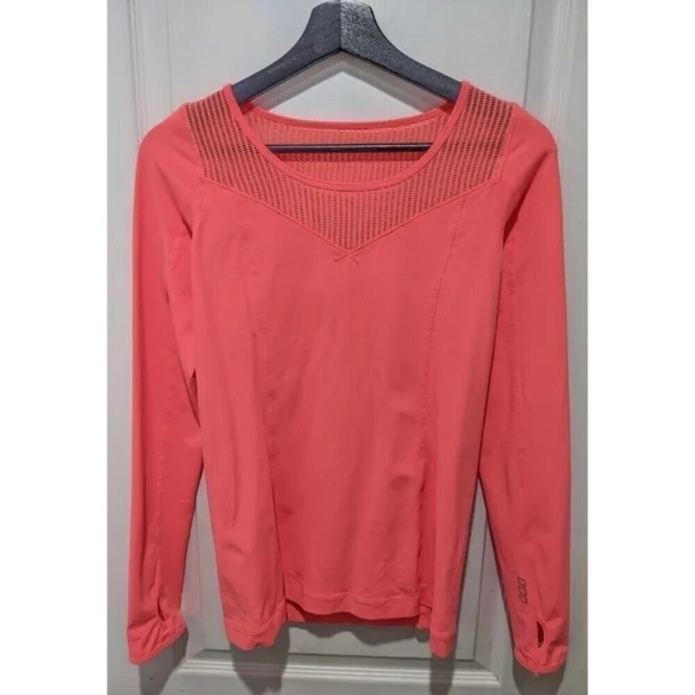 Lorna Jane | Mesh Long-Sleeve Performance Top in Coral